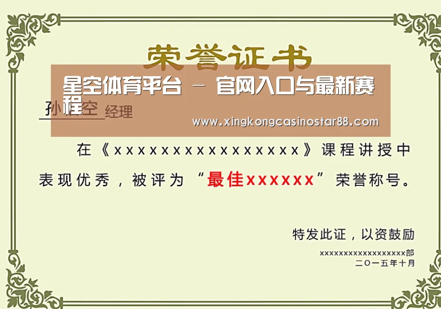 星空平台荣誉证书二(图1)