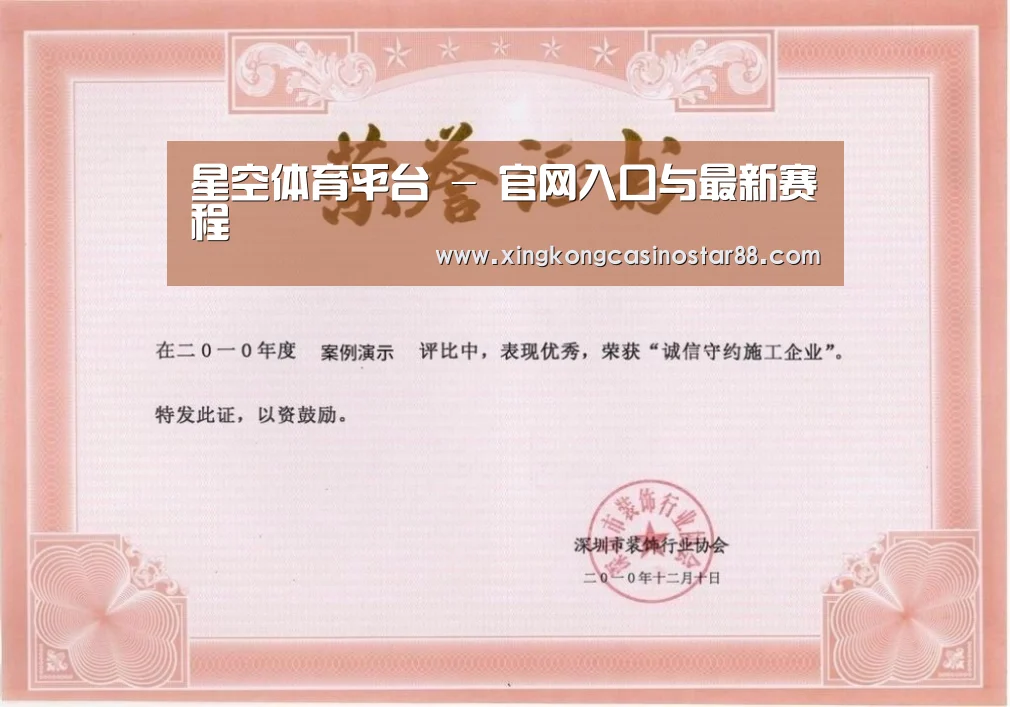 星空平台荣誉证书一